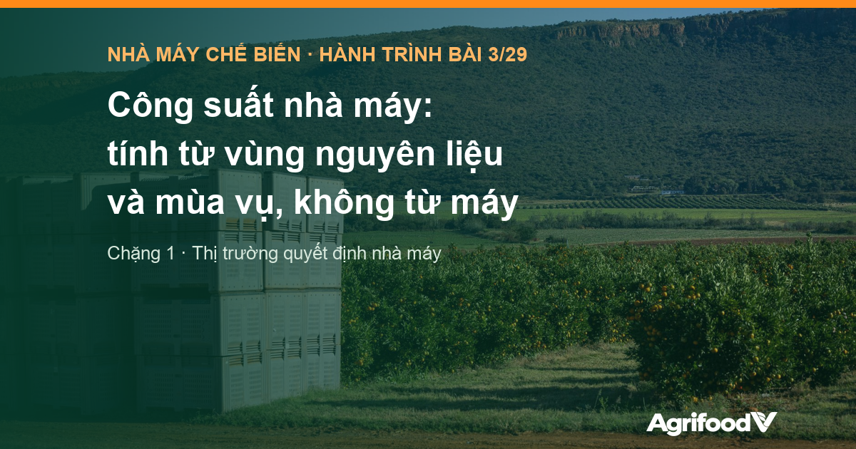 Công suất nhà máy: tính từ vùng nguyên liệu và mùa vụ, không tính từ máy