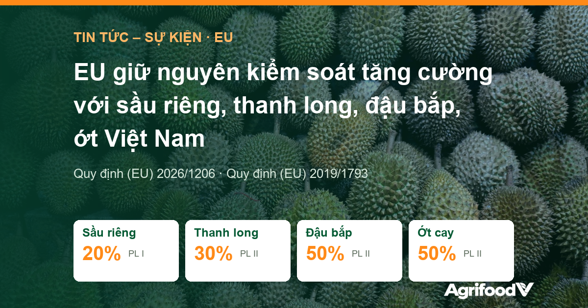 EU giữ nguyên kiểm soát tăng cường với sầu riêng, thanh long, đậu bắp, ớt Việt Nam: doanh nghiệp cần biết gì