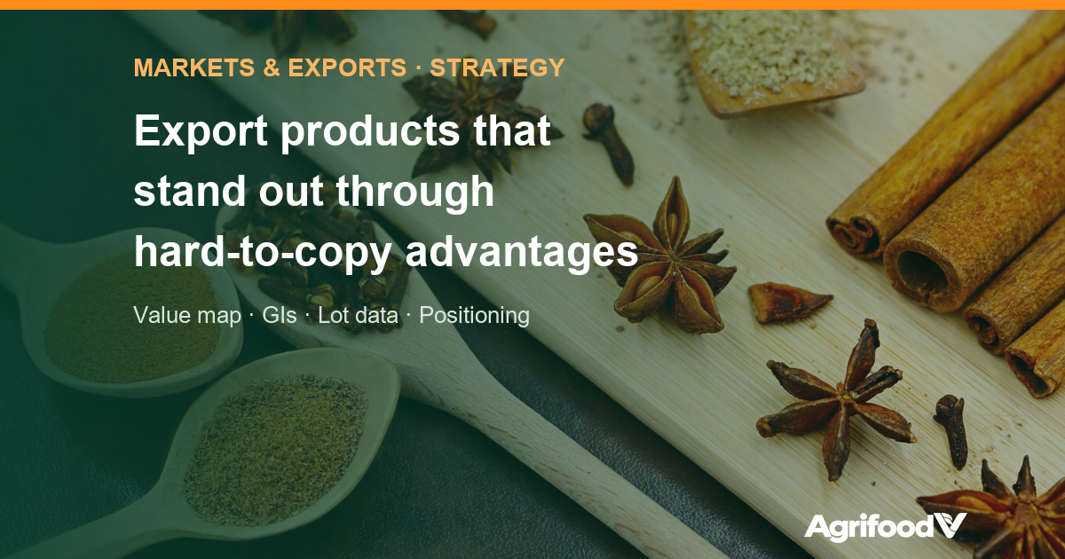 How agricultural exports stand out: hard-to-copy advantages and GIs