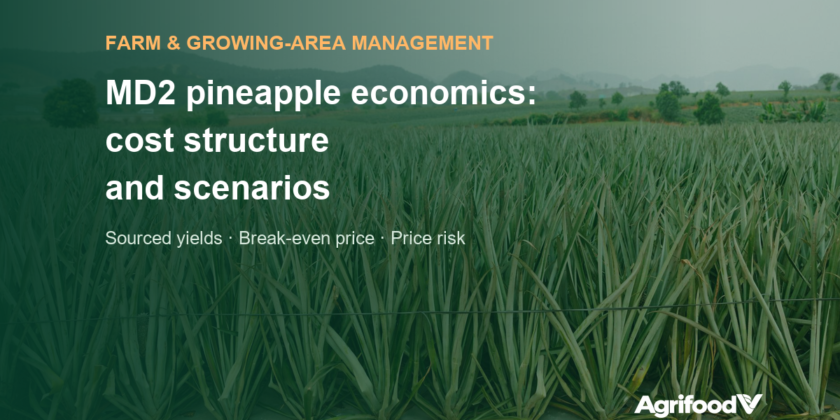 MD2 pineapple economics: cost structure, real yields and break-even price