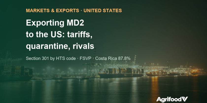 Exporting MD2 pineapple to the US: fresh access, tariffs, food safety, rivals