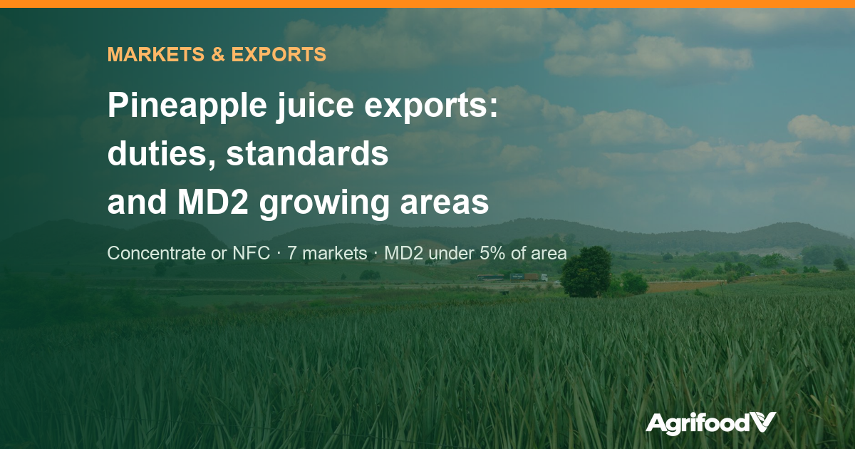 Pineapple juice export from Vietnam: duties, standards and MD2 supply