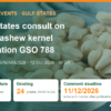 Gulf states consult on new cashew kernel regulation GSO 788, comments due 11 Dec 2026 – AgrifoodV
