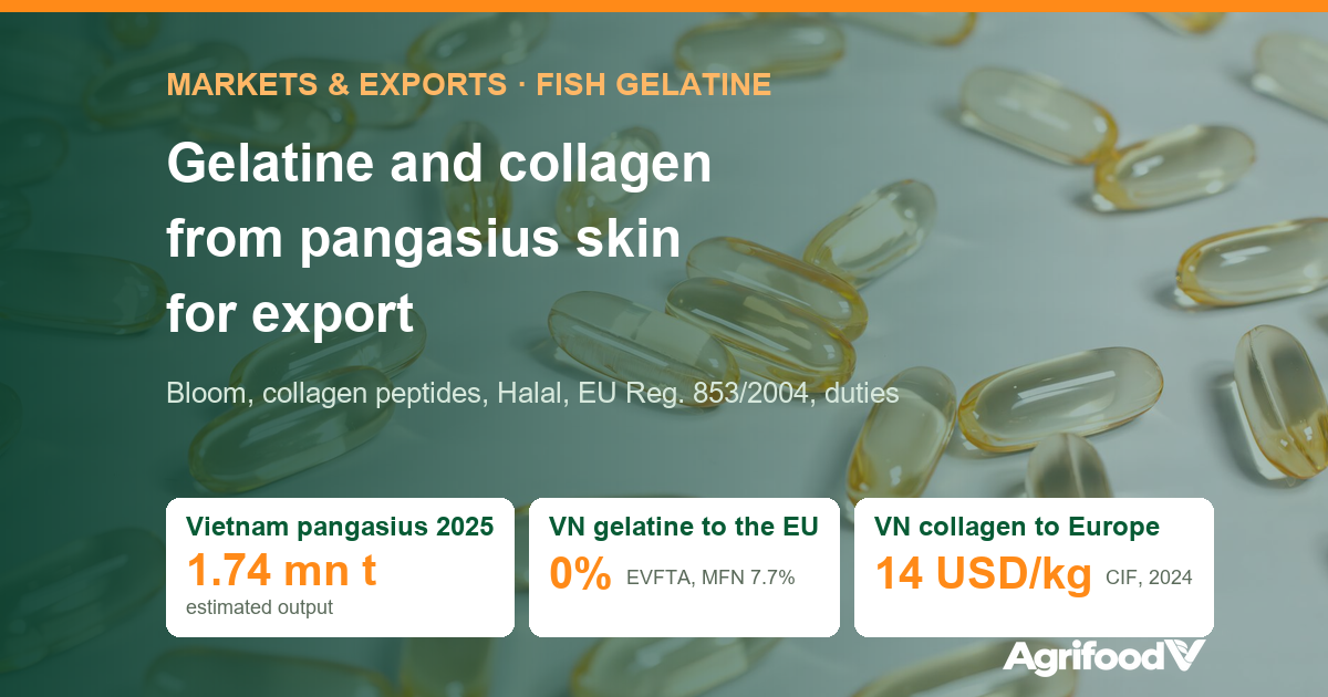 Vietnam Fish Gelatine and Collagen from Pangasius Skin: Markets, Tariffs, Standards